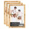 Pack of 3 Gold Bamboo Picture Frames | Solid Wood | UV-Resistant Acrylic | Easy Gallery Wall Setup